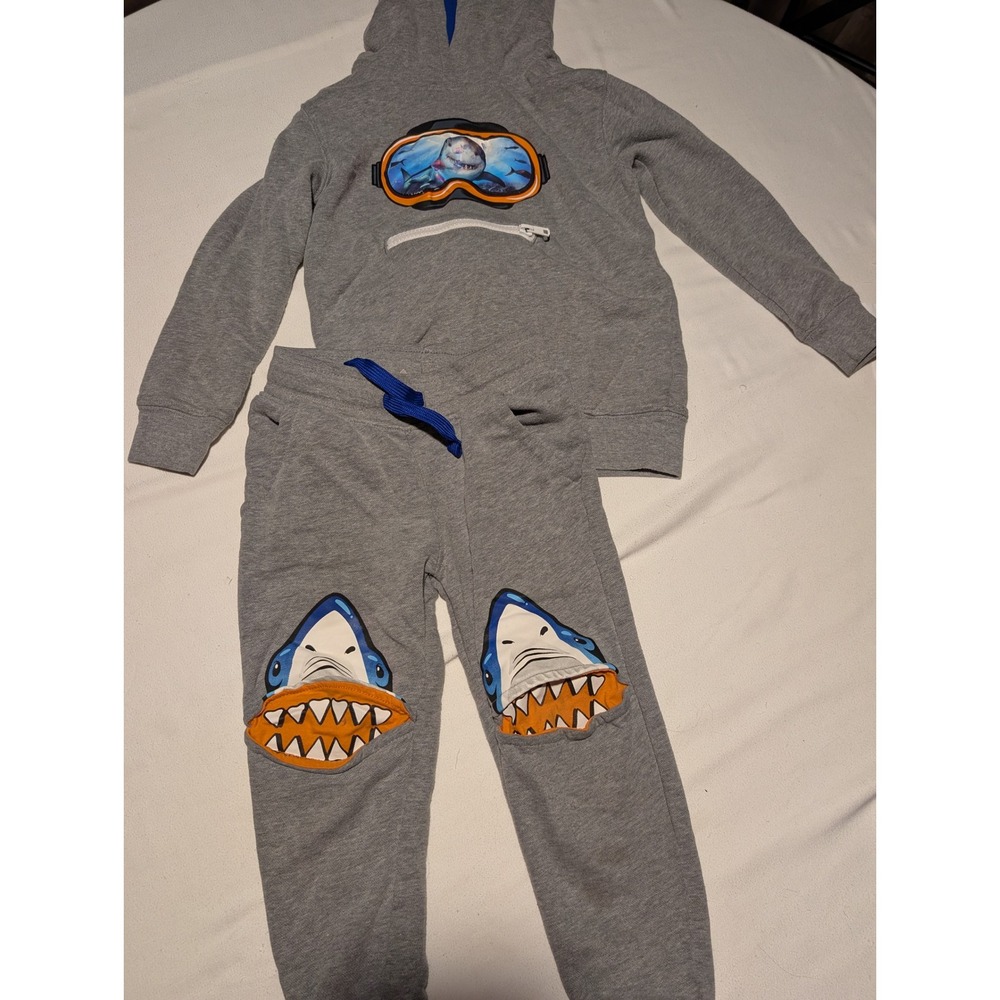 365Kids Garanimals Boys Shark Hoodie and Joggers Set Gray Size 5